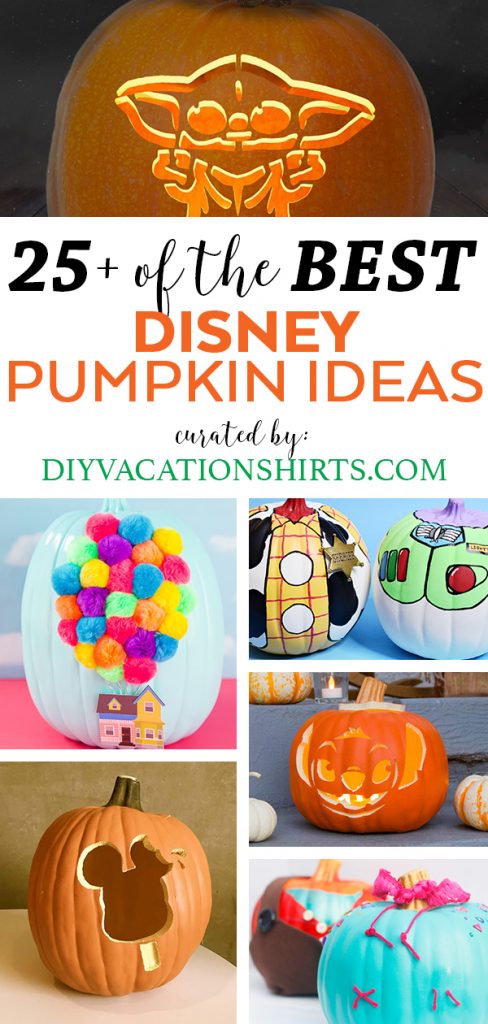 25+ Disney Pumpkin Ideas at DIY Vacation Shirts