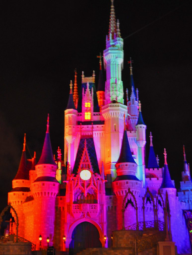Walt Disney World Magic Kingdom Castle Lights at Halloween